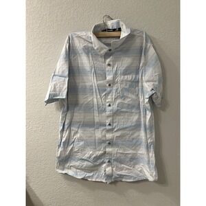 Travis Mathew Shirt Mens XL Short Sleeve Button Up Striped